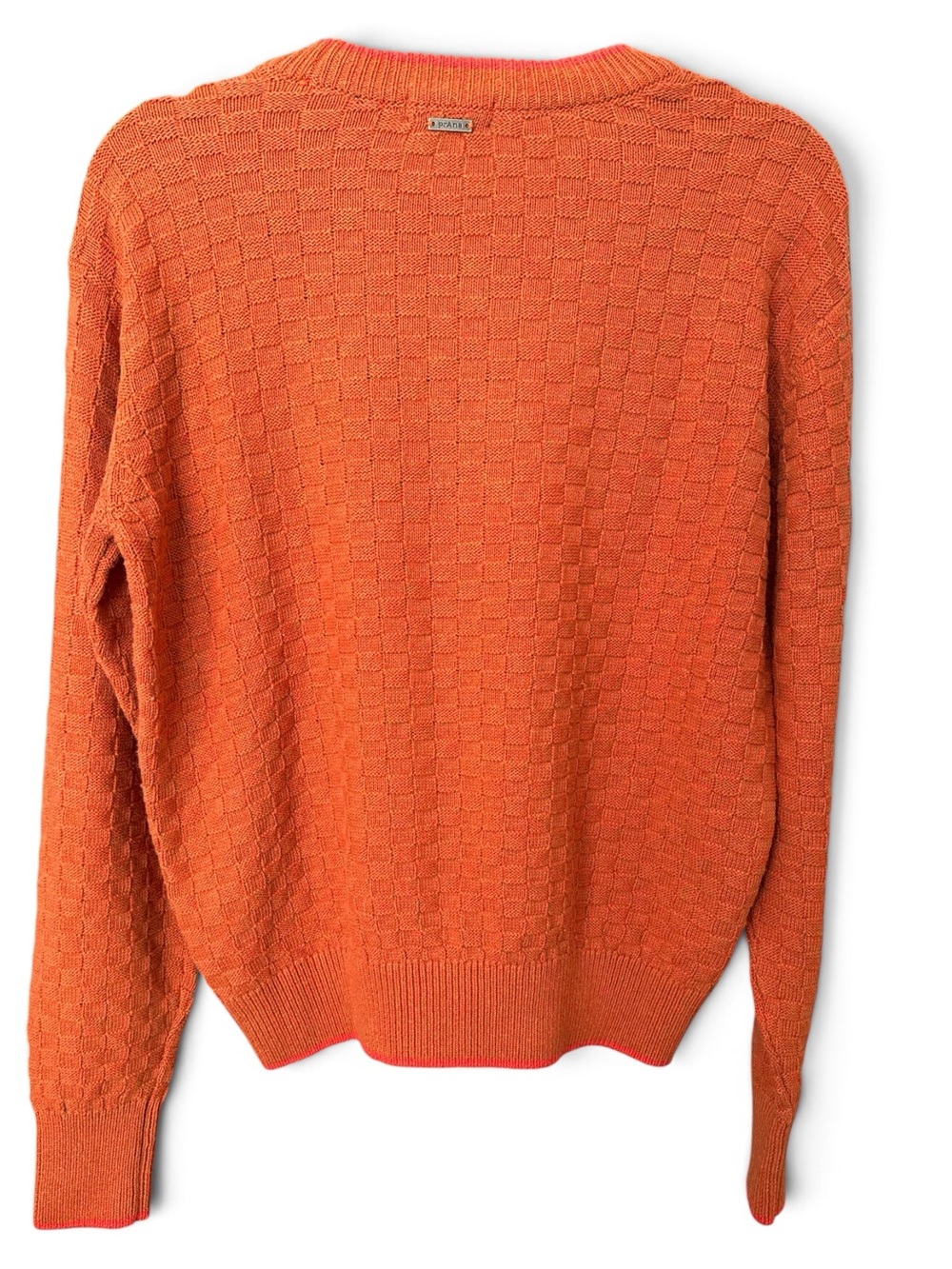 NWT prAna Textured Organic Cotton Blend Sweater Orange Size Small